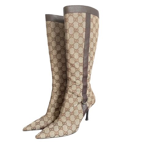 biker boot gucci monogram ecopelle|Gucci boots customer service.